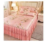 Drap-cendrillon pour lit, Ensemble jupe de lit 3 pièces multicolore multiple(Color 15,3 pcs 180x220cm)