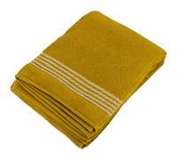 Drap de bain 100x150 cm pur coton INTENSE à bordures blanches couleur jaune
