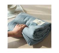 Drap de Dessus Gaze Coton pour lit Simple Double King Super King Drap Plat 160x230cm 200x230cm 245x250cm 245x270cm 1/2 Personnes(Blue,245x250cm)