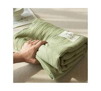 Drap de Dessus Gaze Coton pour lit Simple Double King Super King Drap Plat 160x230cm 200x230cm 245x250cm 245x270cm 1/2 Personnes(Green,245x250cm)