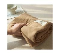 Drap de Dessus Gaze Coton pour lit Simple Double King Super King Drap Plat 160x230cm 200x230cm 245x250cm 245x270cm 1/2 Personnes(Brown,245x270cm)