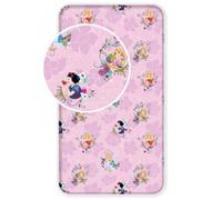 Drap de lit simple en coton Disney Princess - DISNEY - Rose - Naturelle - Chambre - 90 x 200 cm - Lavable