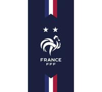 CTI Serviette de bain FFF DEUX ETOILES – 100% Coton – Bleu marine – 75x150 cm