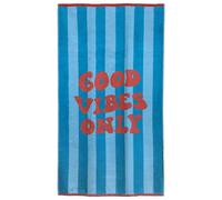 Drap de plage 75x150 cm pur coton collection GOOD VIBES bleu