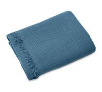Drap de plage 95x180 mousseline de coton collection KEA bleu marine