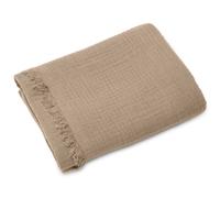 Drap de plage 95x180 mousseline de coton collection KEA marron camel