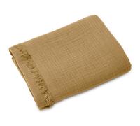 Drap de plage 95x180 mousseline de coton collection KEA marron houblon