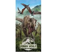 Drap de plage en coton Jurassic World - 70 x 140 cm - Vert