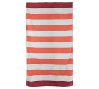 Drap de plage en velours de coton 100x180 cm PALLANTE orange à rayures