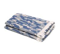 Drap de plage fouta 100% coton 95X180 cm KALYMNOS bleu topaze