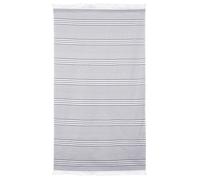 Drap de plage Fouta 100x180 cm 100% coton 290 g/m² AMALFI Rayures Gris