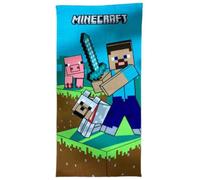 Drap de plage Minecraft 70 x 140 cm - Couleur:Bleu Taille:Taille Unique - Bleu