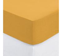 Drap Housse 1 Personne en Coton Ocre 90 x 190 cm - Atmosphera
