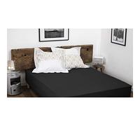 Drap Housse 100% Coton 140x190 cm - Noir - Bonnet 30 cm - Doux, Respirant, Lavable - Home linge passion