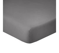 Drap Housse 100% Coton 57 Fils avec Bonnet - Anthracite, 140 x 190 cm