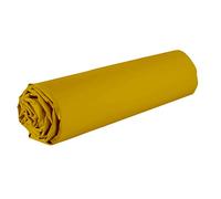 Drap Housse 100% Coton 57 Fils avec Bonnet - Jaune, 140 x 190 cm