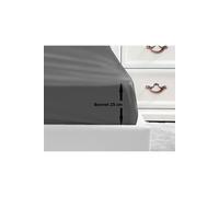 Lovely Home Drap housse 100 % coton 90 x 190 x 25 cm Gris foncé