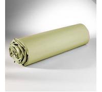 Drap Housse - 100% Coton - Ivoire - 90 x 190 cm - Lavable en machine - Uni