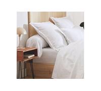 Drap housse 100% satin 160x200 blanc - Tradilinge