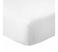 Drap Housse 140x190 +35 cm Coton 57 Fils Blanc