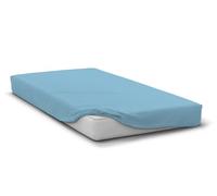 Drap Housse 140x190 cm Bleu Ciel Bonnet 30 cm- Repassage Ultra Facile - Home linge passion