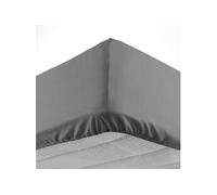 douceur d'intérieur, Drap Housse (140 x 190 cm) Lina Anthracite, 100% Coton