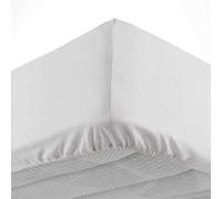 douceur d'intérieur, Drap Housse (140 x 190 cm) Lina Blanc, 100% Coton