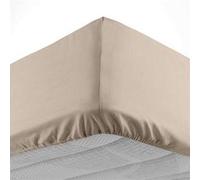 douceur d'intérieur, Drap Housse (140 x 190 cm) Lina Sable, 100% Coton