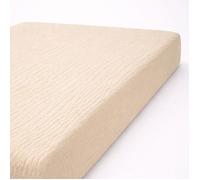 Drap housse 140x190 cm en Gaze de coton Beige ivoire LOVELY HOME