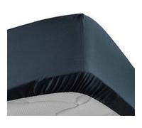 Drap housse - DOUCEUR D'INTERIEUR - 140x190 cm - 100% percale de coton - Bonnet 30 cm - Bleu nuit
