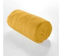 Douceur d'Intérieur Drap-housse Angelia 140 x 190 cm 2 personnes Gaze de coton uni 57 fils Jaune