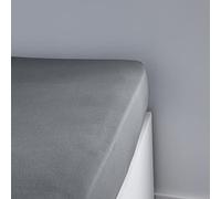 Drap Housse 140X190cm 2 Personnes Jersey Uni Essential Acier, Gris