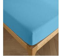 Drap housse 160 x 200 cm bonnet 30 cm ""Prémium"" pour lit 2 places - Prémium Cyan