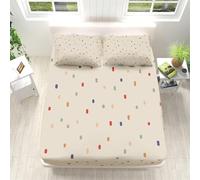 Drap Housse 160x200 / 160x190 Pois Drap Housse 160 x 200 Adulte Mignon 3D Drap-Housse Grand Bonnet 30 cm Matelas Épais Microfibre, avec Élastique Tout Autour a.2212