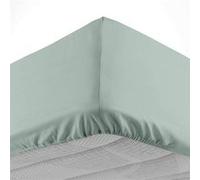 Douceur d'Intérieur – Drap housse Lina – 160 x 200 cm – Bonnet 30 cm – 100% coton – Sauge