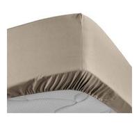 Douceur d'Intérieur - Drap-housse Percale 100% coton 160 x 200 cm bonnet 30 cm Sable