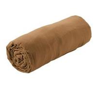 Drap Housse 160x200cm Gaze de Coton Camel - OUREA - ALTOBUY Marron G