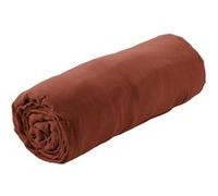 AltoBuy OUREA - Drap Housse 160x200cm Gaze de Coton Terracotta