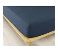 Drap housse 180x200 +30 cm Flanelle de Coton Nuit