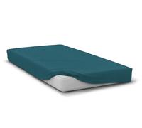 Drap Housse 180x200 cm Bleu Canard Bonnet 30 cm- Repassage Ultra Facile - Home linge passion