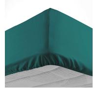 Drap-housse 180x200 cm bonnet 30 cm 100% coton Émeraude - Douceur d'Intérieur