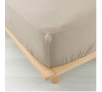Drap Housse en Gaze de Coton Angelia 140x190cm Sable