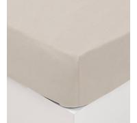 Drap Housse 2 Personnes en Coton lavé Ivoire 160 x 200 cm - Atmosphera