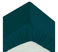 Drap Housse 2 Personnes Percale 180x200cm Bleu Egéen
