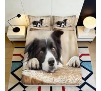 Drap-Housse 3D Imprimé Chien Border Collie Microfibre Grande Profondeur Antidérapant Literie Chambre Border Collie Housse Matelas Lavable Adulte 90x200x25cm