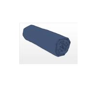LOVELY HOME Drap housse - 90 x 190 + 30 cm - 100% coton - Bleu