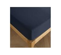 Drap housse 90 x 190 cm bonnet 30 cm Prémium pour lit 1 place - Prémium Bleu Nuit