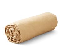 Drap housse 90x190 cm percale lavée PERKAL marron Cire bonnet 30