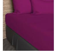 Soleil d'Ocre 610822 So Drap Housse Coton 57 Fils Rose/Cassis 200 x 90 cm