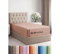 Drap-housse à bonnet très profond pour matelas de 45,7 à 61 cm d’épaisseur, doux, infroissable, respirant et confortable, pour lit simple XL, mauve